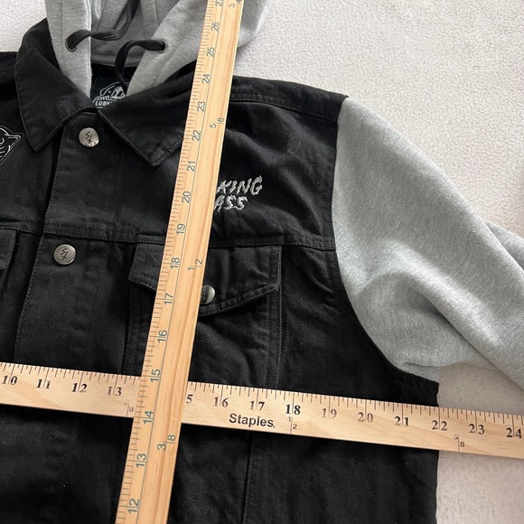 LURKING CLASS By Sketchy Tank Black Denim Panther Cobra Rose Hoodie Jacket M - Picture 12 of 14